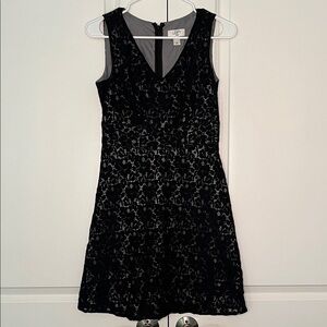 Ann Taylor LOFT Black Floral Lace Dress